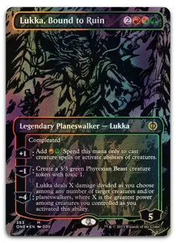 Lukka, Bound to Ruin (Oil Slick Raised Foil) #363 NM Phyrexia All Will Be One - Image 1