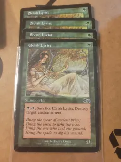 4x MTG Magic the Gathering Elvish Lyrist (248/356) Urza's Saga LP Playset x 4 - Image 1