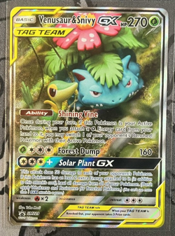 Venusaur & Snivy GX SM229 Sm Holo Pokemon Card Near Mint - Image 1