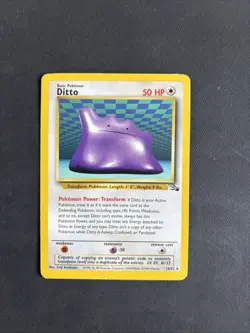 Pokemon TCG Ditto 18/62 Fossil Unlimited Rare Non-Holo - PLAYED - Image 1