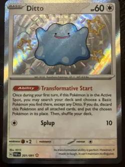 Pokemon TCG Ditto 201/091 S&V: Paldean Fates Shiny Holo Rare - Image 1