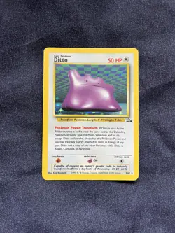 Pokemon TCG Ditto 3/62 Fossil Holo Unlimited Rare Card - Image 1
