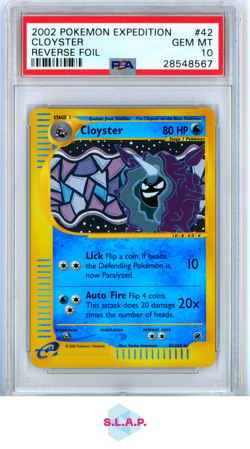 CLOYSTER-REV.FOIL POKEMON EXPEDITION 2002 42 PSA 10 - Image 1