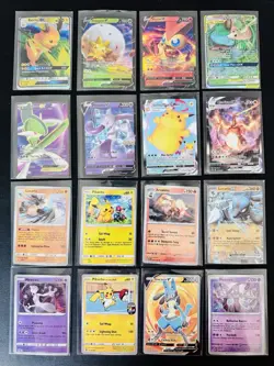 Pokemon 16 Card Lot Charizard Pikachu V VMAX GX EX Mewtwo Rare Holo NM+ Tag Team - Image 1