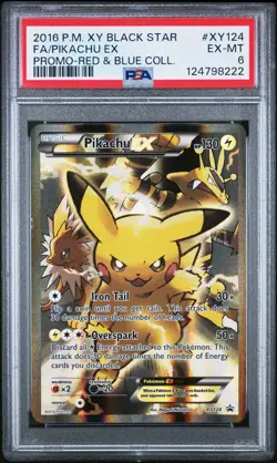 Pokemon TCG Pikachu EX XY124 Black Star Promo Generations Full Art Rare PSA 6 - Image 1
