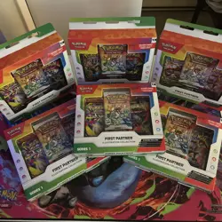 Pokemon TCG First Partner Illustration Collection Series 1 Full Case 6 Boxes - Image 1