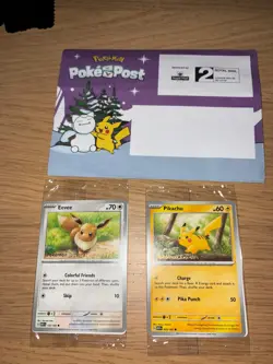 Pokemon Together Promo Card Pikachu Eevee PokePost - Image 1