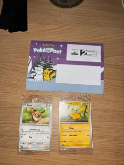 Pokemon Together Promo Card Pikachu Eevee PokePost - Image 2