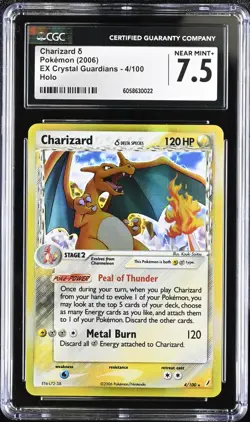 Pokemon Charizard EX Crystal Guardians Delta Species Holo CGC 7.5 NM+ - Image 1