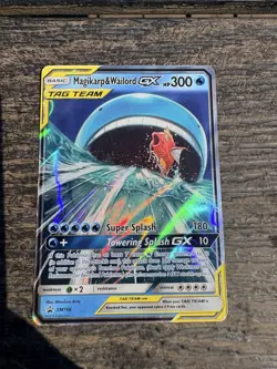 2019 P.M. MAGIKARP & WAILORD GX TAG TEAM PROMO HOLO SM166 POKEMON TCG - Image 1
