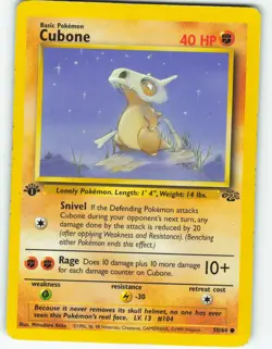 Cubone - 1st Edition - 50/64 Jungle Set - Pokemon TCG - 1999 - Image 1