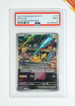 Pokemon PSA 9 Pikachu #173 MEW IT Card 151 Illustration Rare 2023 Italiano - Image 1
