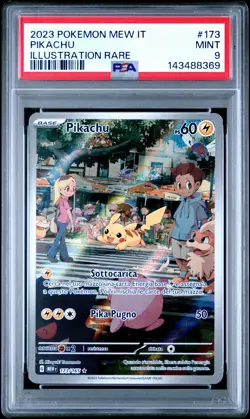 Pokemon PSA 9 Pikachu #173 MEW IT Card 151 Illustration Rare 2023 Italiano - Image 2