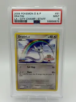 Pokemon Dratini LA City Championships Staff Promo PSA 9 #091/146 2008 POP 20 - Image 1