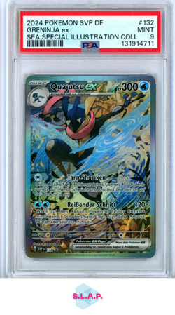 GRENINJA EX POKEMON TCG 132/2024 SCARLET/VIOL PRM SPECI4L ILL RARE HOLO DE PSA 9 - Image 1