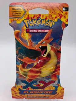 Pokemon XY Flashfire Sleeved Booster Pack Sealed Mega Charizard Y - Image 1
