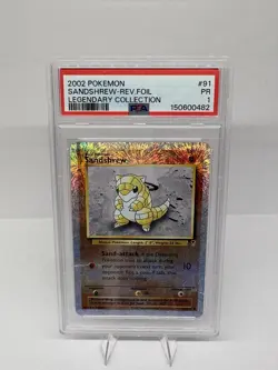 2002 Pokemon Legendary Collection - Sandshrew 91/110 - Reverse Holo - PSA 1 - Image 1