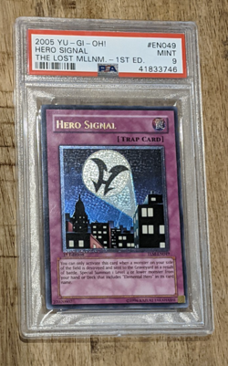Yu-Gi-Oh: Hero Signal 1st Ed PSA 9 - Ultimate Rare Card - The Lost Millenium - Image 1