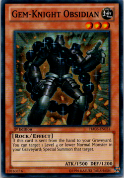 Gem-Knight Obsidian - HA06-EN031 - Super Rare - 1st Edition - Lightly Played - Image 1