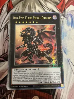 YUGIOH RED-EYES FLARE METAL DRAGON QUARTER CENTURY RARE RA01-EN038 - Image 1