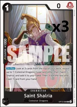 3x One Piece Saint Shalria OP13-086 UC Celestial Dragons Carrying On His Will - Image 1