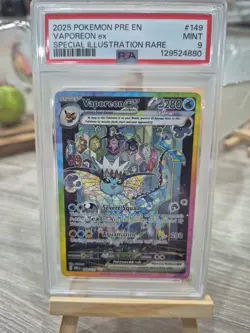 Pokemon VAPOREON EX Special Illustration Rare Prismatic Evolutions 149/131 Psa 9 - Image 1
