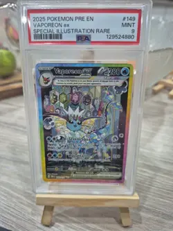 Pokemon VAPOREON EX Special Illustration Rare Prismatic Evolutions 149/131 Psa 9 - Image 3