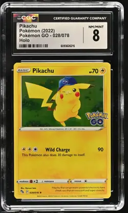 Pikachu 028/078 Holo Pokemon Go Pokemon CGC 8 Nm/mint - Image 1