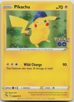 Pikachu (28) Holo Rare Holofoil Pokemon GO 028/078 NM - Image 1