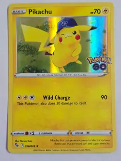 Pikachu 028/078 Holo Rare Pokemon GO Pokemon NM - Image 1