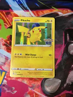 Pokemon TCG Pikachu Pokemon Go 028/078 Reverse Holo Holo Rare - Image 1
