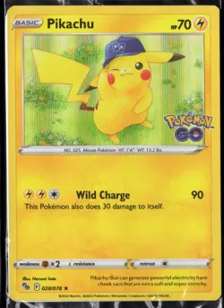 Pokemon TCG Pikachu Pokemon GO 028/078 Holo Rare Card Sealed - Image 1