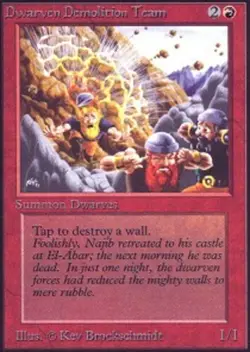 MTG magic cards 1x Dwarven Demolition Team Alpha Light Play, English - Image 1