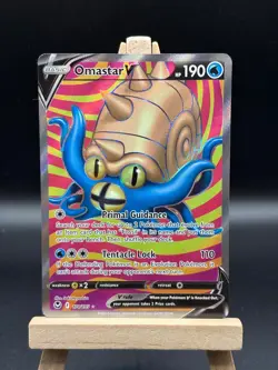 Omastar V (Full Art) 174/195 Ultra Rare Silver Tempest Pokemon Card NM Holo (P9) - Image 1