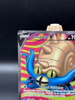 Omastar V (Full Art) 174/195 Ultra Rare Silver Tempest Pokemon Card NM Holo (P9) - Image 3