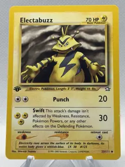 1st Ed Electabuzz Non-Holo WOTC Pokemon Card 33/111 Neo Genesis Set NM - Image 1