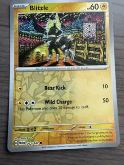 Pokemon TCG Blitzle 62/182 Paradox Rift Reverse Holo Uncommon Card NM - Image 1