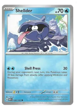Shellder 090/165 Non Holo Pokemon 151 English Card - Image 1
