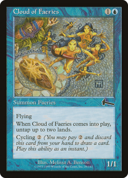 Cloud of Faeries #29 (MP) Urza's Legacy ULG Magic MTG - Image 1