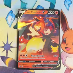 Lance's Charizard V SWSH133 Celebrations Black Star Promo Pokemon Card - Image 1