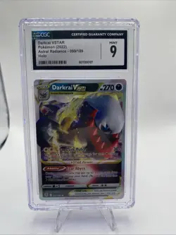 Pokemon TCG: Darkrai VSTAR Ultra Rare 099/189 Astral Radiance CGC Mint 9 Slab - Image 1