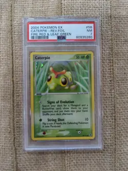 PSA 7 Graded 2004 Pokemon EX Caterpie - Rev. Foil Fire Red & Leaf Green #56 - Image 1