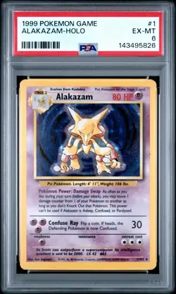 1999 POKEMON GAME #1 ALAKAZAM-HOLO PSA 6 - Image 1
