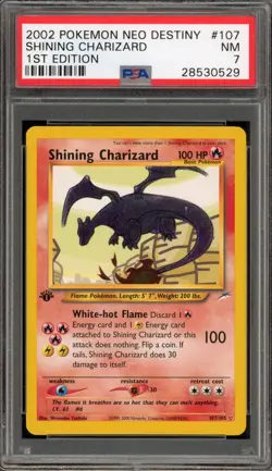 Pokemon Shining Charizard Neo Destiny 1st Edition Holo Secret Rare #107 PSA 7 - Image 1