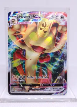 Pokemon Meowth VMAX SWSH005 Full Art Promo Standard Size - Image 1