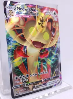 Pokemon Meowth VMAX SWSH005 Full Art Promo Standard Size - Image 2