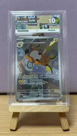 Pokemon Raichu 211/193 Paldea Evolved Illustration Rare Ace 10 GEM MINT - Image 1