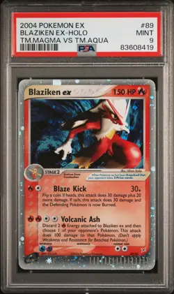 Pokemon PSA 9 Blaziken Ex #89 Holo EX Team Magma Vs Team Aqua 2004 English - Image 2