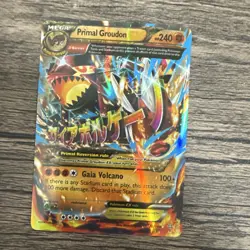 Pokemon Primal Groudon Mega EX Ultra Rare Full Art Holo XY Primal Clash 86/160 - Image 1