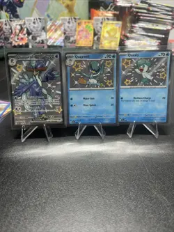 Quaxly 082 Quaxwell 083 Quaquaval ex 084 Paldean Fates Shiny NM Pokemon TCG Set - Image 1